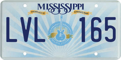 MS license plate LVL165