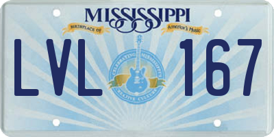 MS license plate LVL167