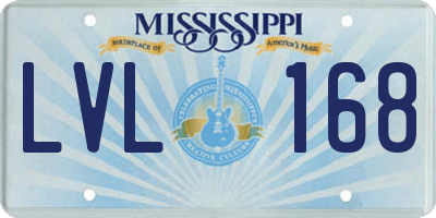 MS license plate LVL168
