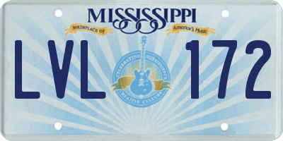 MS license plate LVL172