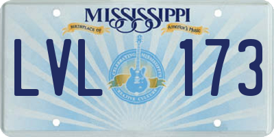 MS license plate LVL173