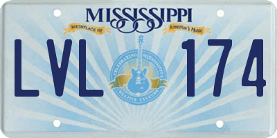 MS license plate LVL174