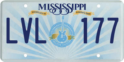 MS license plate LVL177