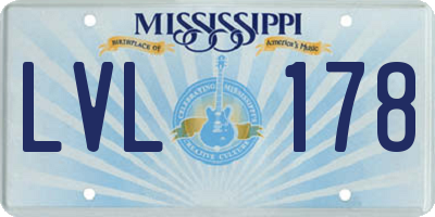 MS license plate LVL178