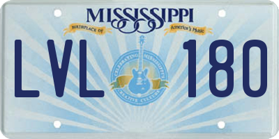 MS license plate LVL180