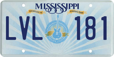 MS license plate LVL181