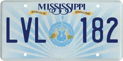 MS license plate LVL182