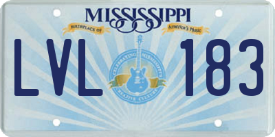 MS license plate LVL183