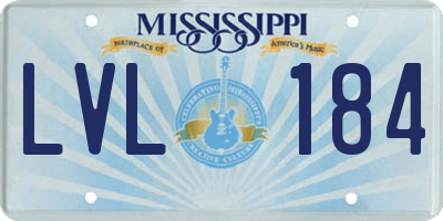 MS license plate LVL184