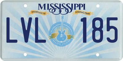 MS license plate LVL185