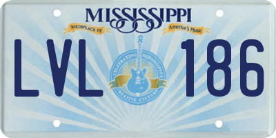 MS license plate LVL186