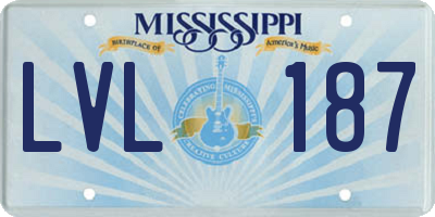MS license plate LVL187