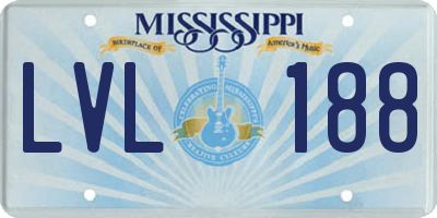 MS license plate LVL188