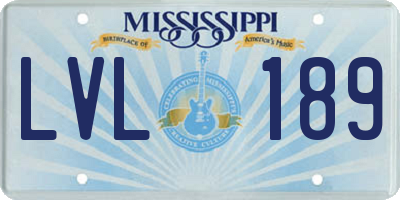 MS license plate LVL189