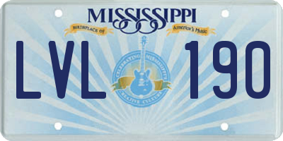 MS license plate LVL190