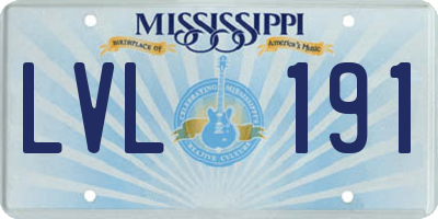MS license plate LVL191