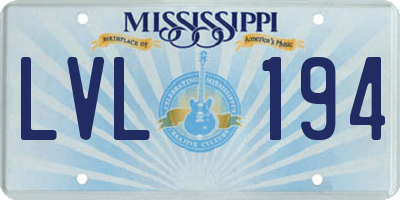 MS license plate LVL194