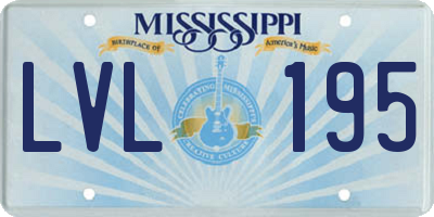 MS license plate LVL195