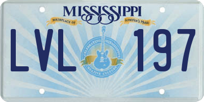 MS license plate LVL197