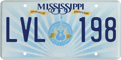 MS license plate LVL198