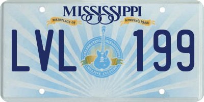 MS license plate LVL199