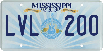 MS license plate LVL200