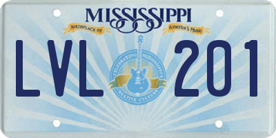 MS license plate LVL201