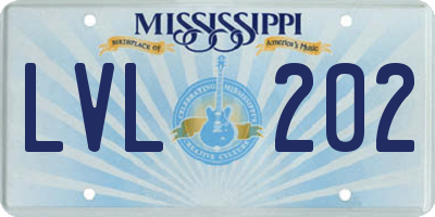 MS license plate LVL202