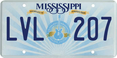MS license plate LVL207
