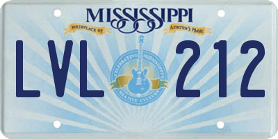 MS license plate LVL212