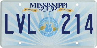 MS license plate LVL214