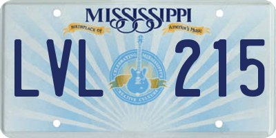 MS license plate LVL215