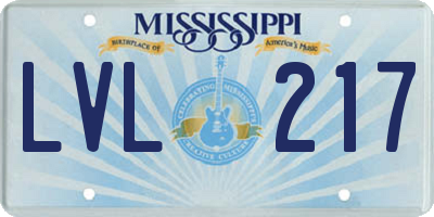 MS license plate LVL217
