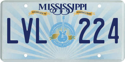 MS license plate LVL224