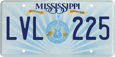 MS license plate LVL225