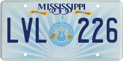 MS license plate LVL226
