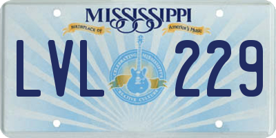 MS license plate LVL229