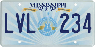 MS license plate LVL234