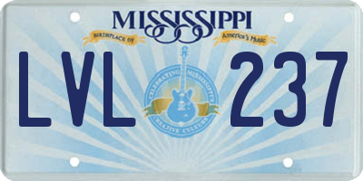 MS license plate LVL237