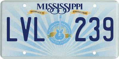 MS license plate LVL239