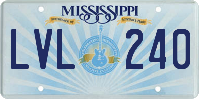 MS license plate LVL240