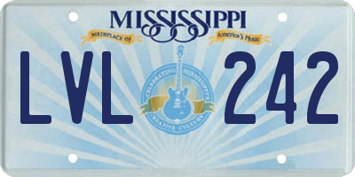 MS license plate LVL242