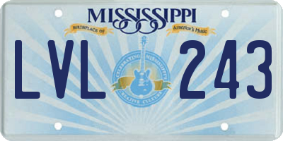 MS license plate LVL243