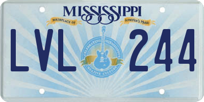 MS license plate LVL244