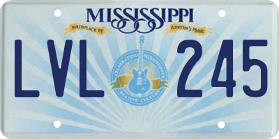 MS license plate LVL245
