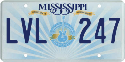 MS license plate LVL247