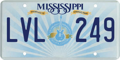 MS license plate LVL249
