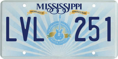 MS license plate LVL251