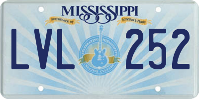 MS license plate LVL252