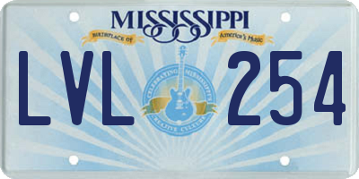 MS license plate LVL254